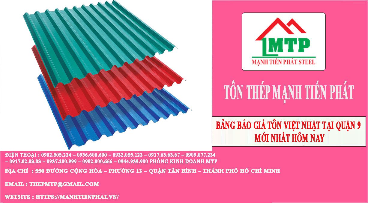 Bảng báo Giá Tôn Việt Nhật tại Quận 9 Mới Nhất hôm nay