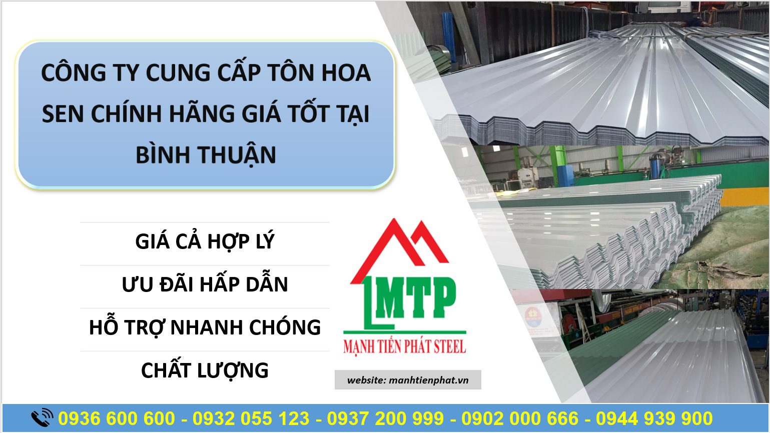 Công ty cung cấp tôn Hoa Sen chính hãng, giá tốt tại Bình Thuận