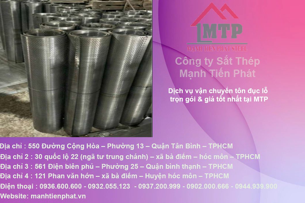 Tấm tôn đục lỗ 7 bang bao gia tam thep duc lo xay dung