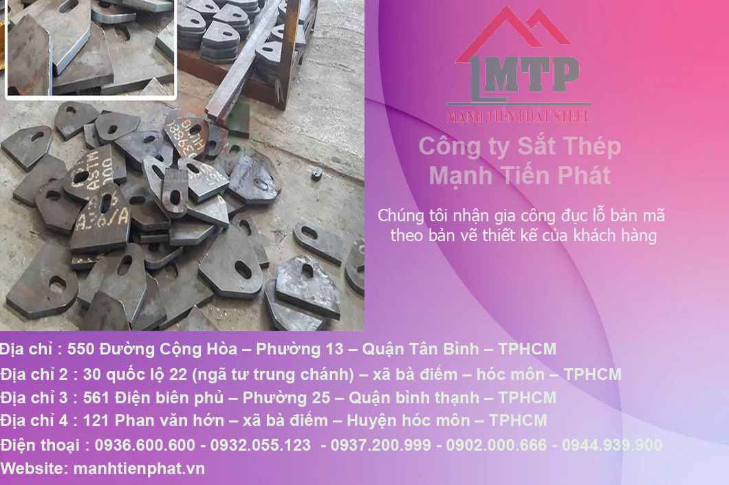 Gia công đục lỗ bản mã theo bản vẽ tphcm 45 ban ma thep