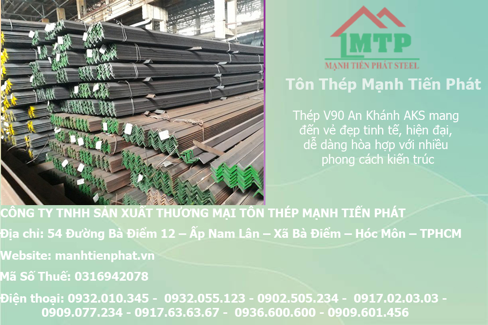 Bảng báo giá thép hình V90 An Khánh AKS tại Quận 8 8 san pham thep chu v90 manh tien phat gia re nhat