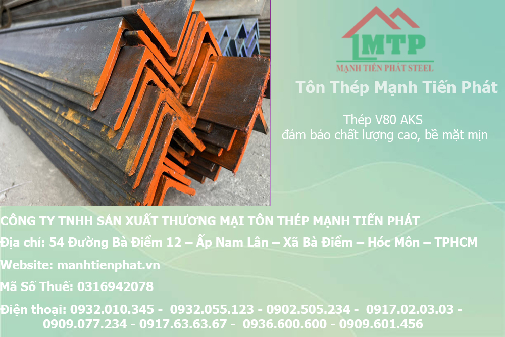 Bảng báo giá thép hình V80 An Khánh AKS tại Đắk Nông 10 v80 den