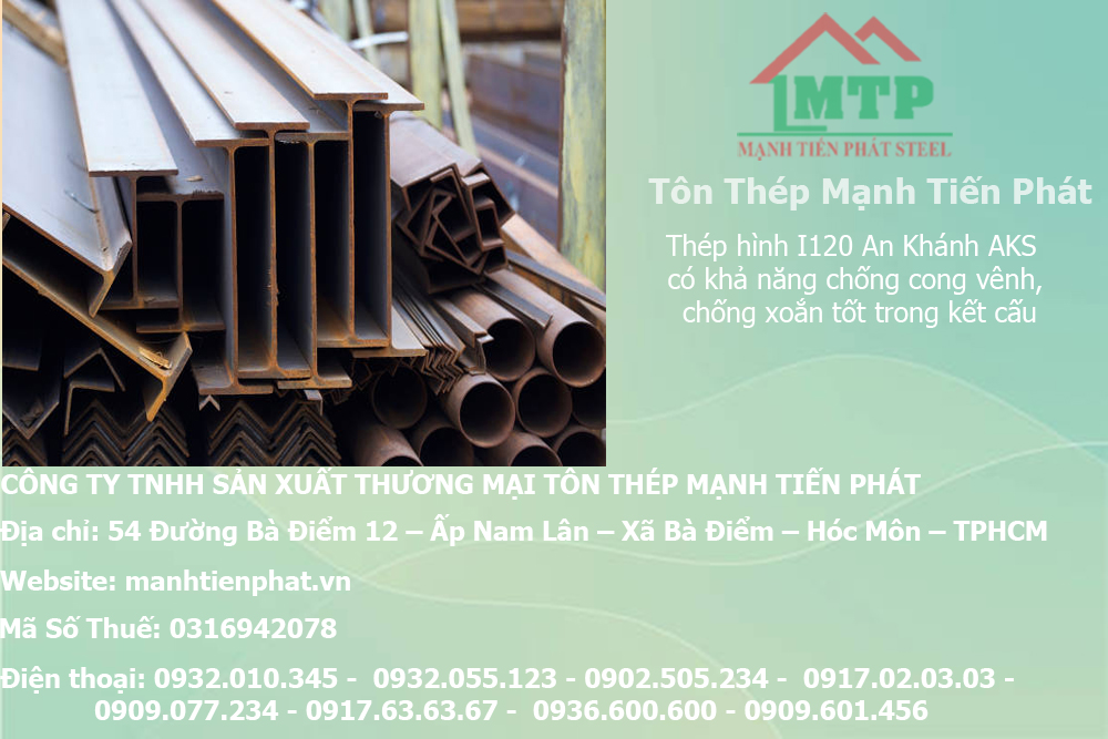 Bảng báo giá thép hình I120 An Khánh AKS tại Đồng Tháp 11 bang gia sat hinh i