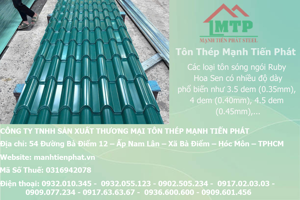 Bảng báo giá tôn sóng ngói giả ngói ruby hãng TÔN HOA SEN 3.5dem, 4dem, 4.5dem, 5dem, mua tôn sóng ngói ruby hãng TÔN HOA SEN độ dày 0.35mm, 4.0mm, 4.5mm, 5.0mm giá rẻ nhất hiện nay hôm hay tại tphcm 8 bang gia ton ruby hoa sen 03