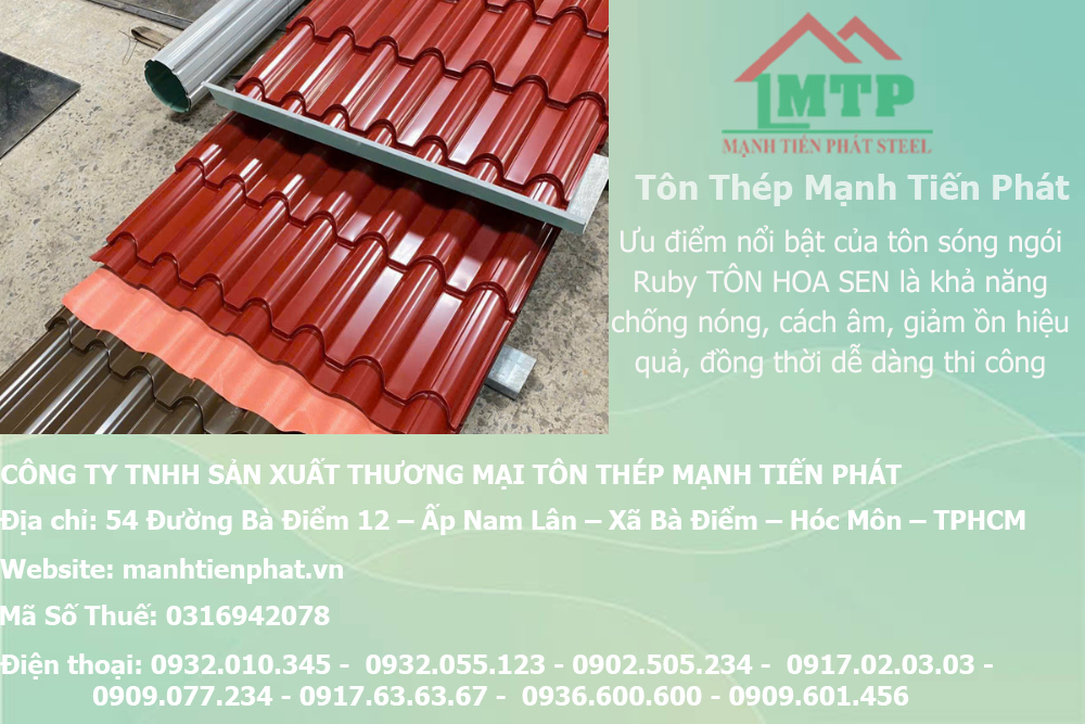 Bảng báo giá tôn sóng ngói giả ngói ruby hãng TÔN HOA SEN 3.5dem, 4dem, 4.5dem, 5dem, mua tôn sóng ngói ruby hãng TÔN HOA SEN độ dày 0.35mm, 4.0mm, 4.5mm, 5.0mm giá rẻ nhất hiện nay hôm hay tại tphcm 5 bang gia ton ruby hoa sen 04