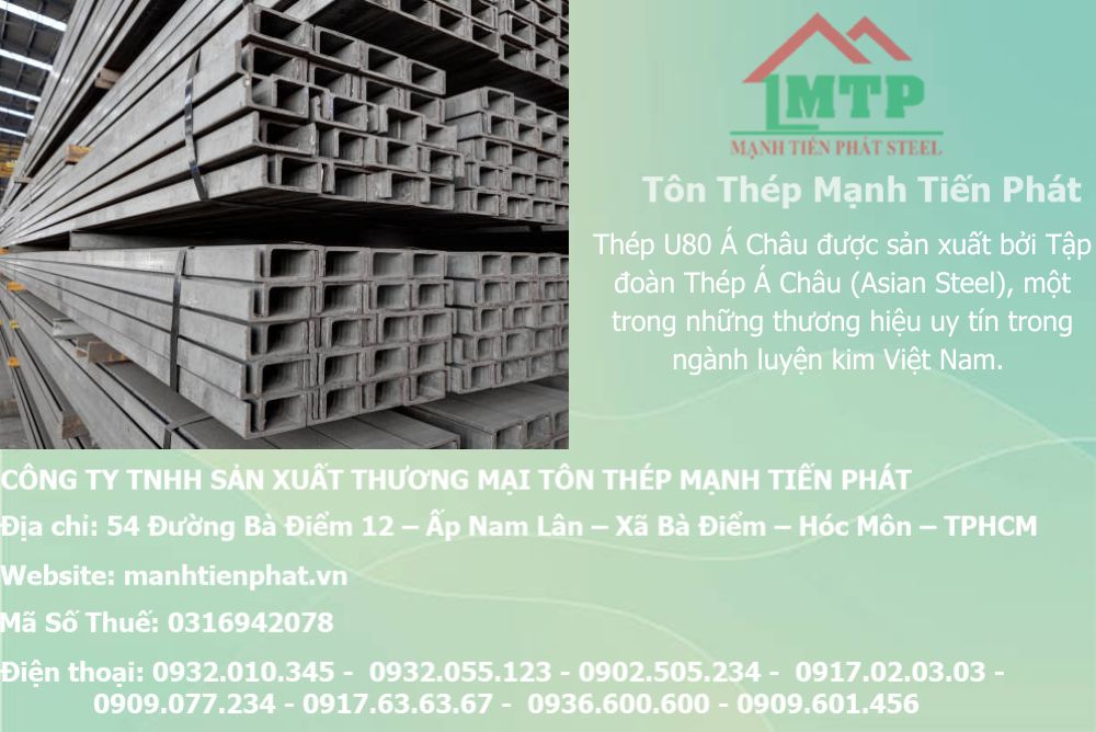 Bảng báo giá thép hình U80 Á Châu ACS tại Phường Tân Hưng 7 thep u chinh hang a chau