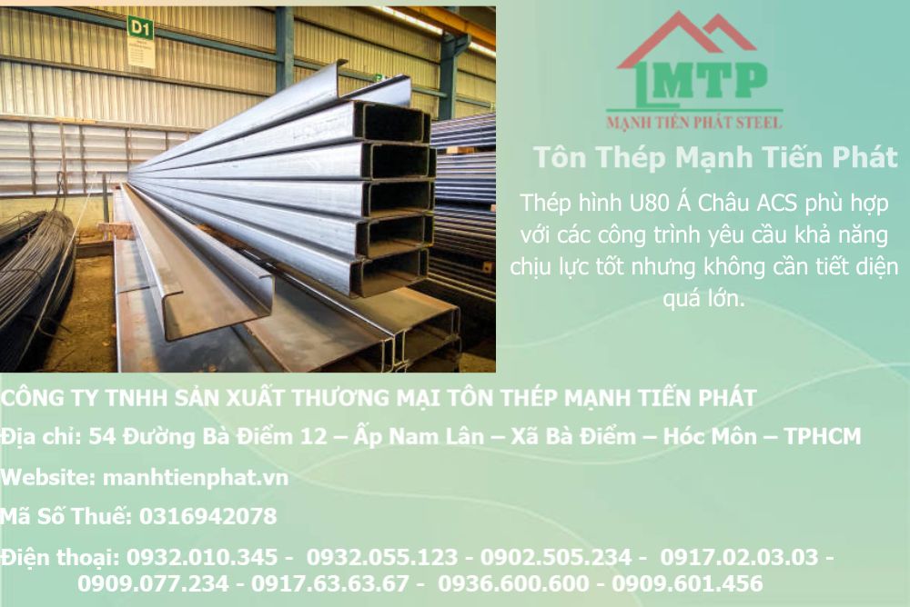 Bảng báo giá thép hình U80 Á Châu ACS tại Phường An Hội Tây 7 thep u chinh hang
