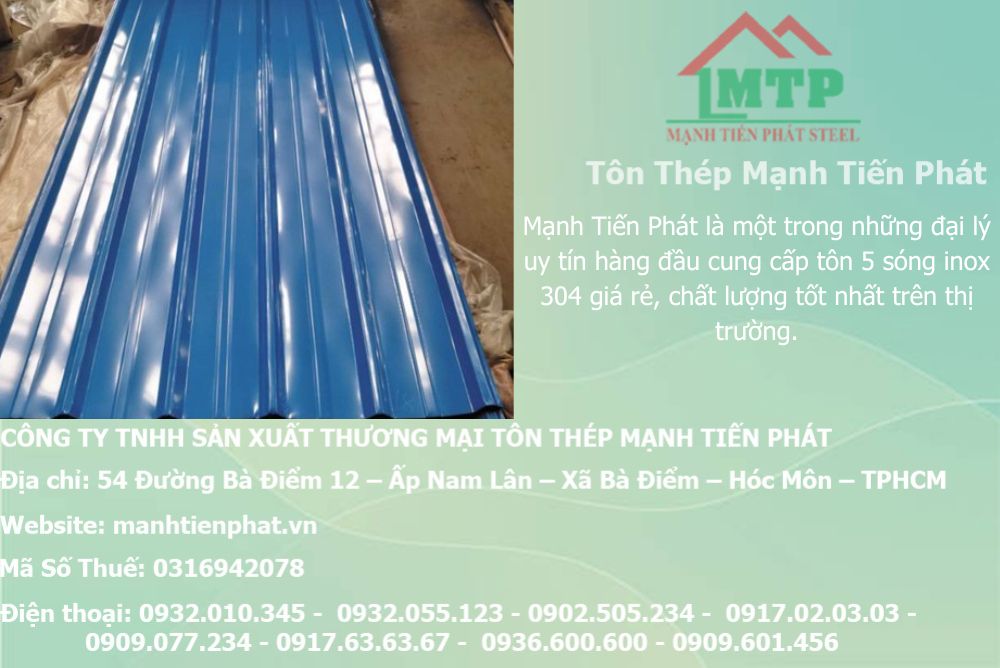 Bảng báo giá tôn inox 304 cán dập 5 sóng vuông, mua tôn 5 sóng inox 304 cán 5 sóng vuông, nhà máy sản xuất tôn 5 sóng inox 304 công nghiệp, cửa hàng đại lý bán tôn 5 sóng inox 304 giá rẻ nhất tốt nhất hiện nay 9 ton inox 5 song vuong xay dung