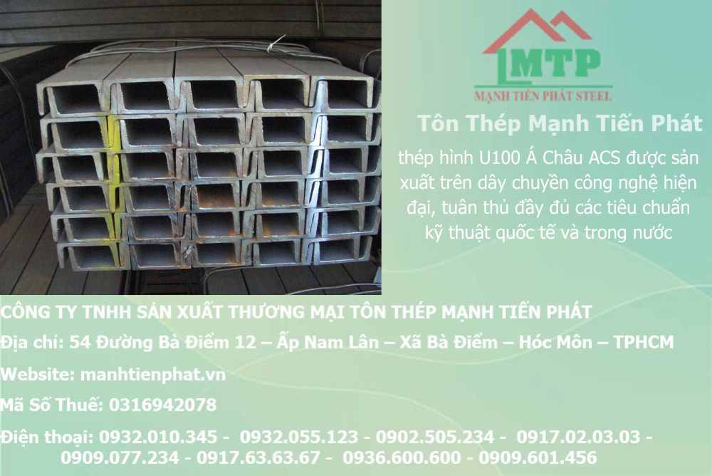 Bảng báo giá thép hình U100 Á Châu ACS tại Phường Tân Sơn Hòa 8 sat u gia thep u a chau