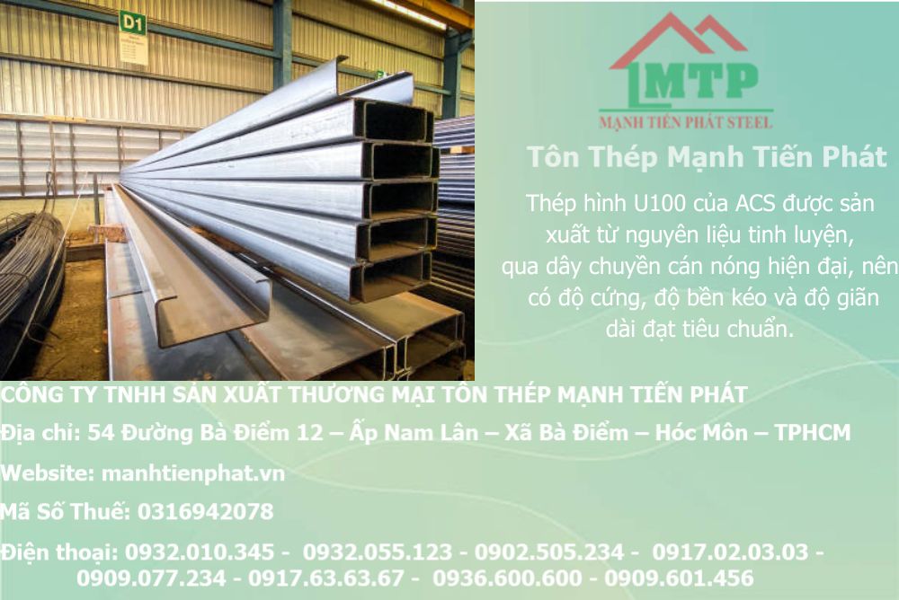 Bảng báo giá thép hình U100 Á Châu ACS tại Phường Tân Sơn Hòa 6 thep chu u mtp