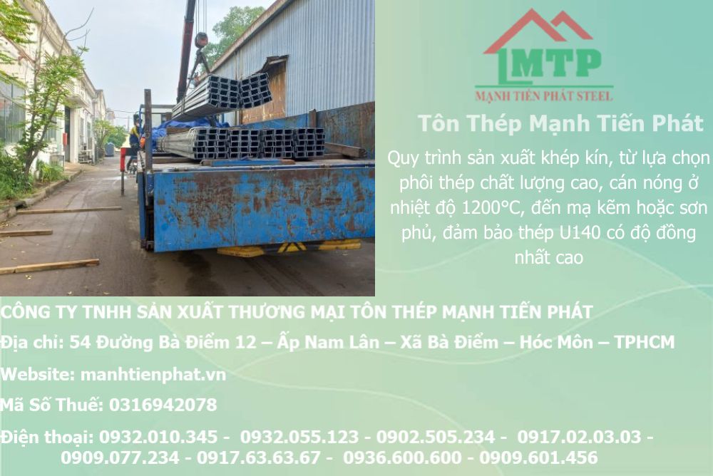 Bảng báo giá thép hình U140 Á Châu ACS tại Phường Tân Sơn Hòa 10 bang bao gia sat u140 acs tphcm 1