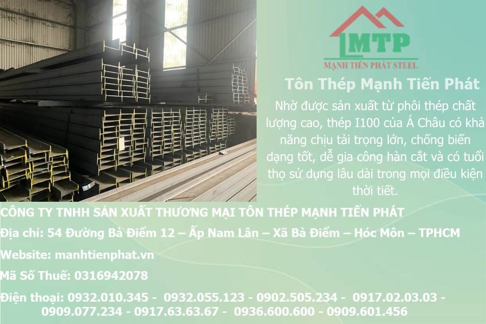 Bảng báo giá thép hình I100 Á Châu ACS tại Đồng Tháp 6 bang bao gia thep hinh i100 12