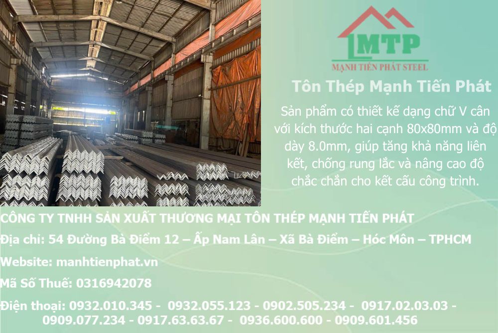 Bảng báo giá thép hình V80x80x8.0mm Á Châu ACS tại Tây Ninh 9 thep V80x80x8.0mm a chau 11