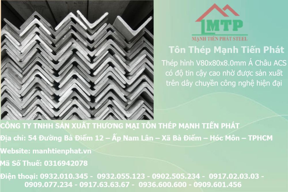 Bảng báo giá thép hình V80x80x8.0mm Á Châu ACS tại Lâm Đồng 5 thep V80x80x8.0mm a chau 19