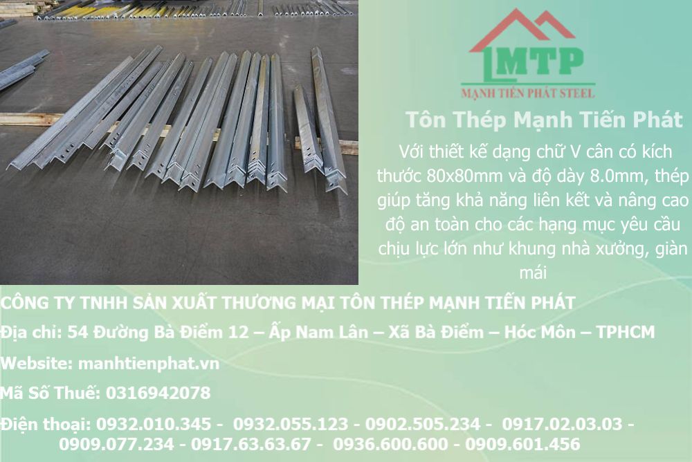 Bảng báo giá thép hình V80x80x8.0mm Á Châu ACS tại Lâm Đồng 6 thep V80x80x8.0mm a chau 21