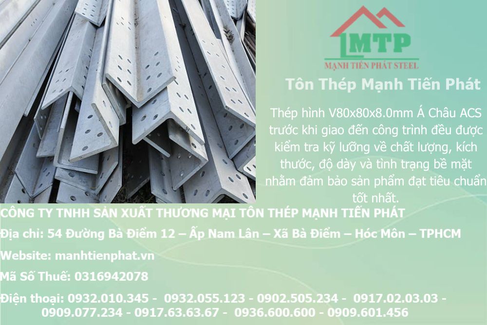 Bảng báo giá thép hình V80x80x8.0mm Á Châu ACS tại TPHCM 6 thep V80x80x8.0mm a chau 31