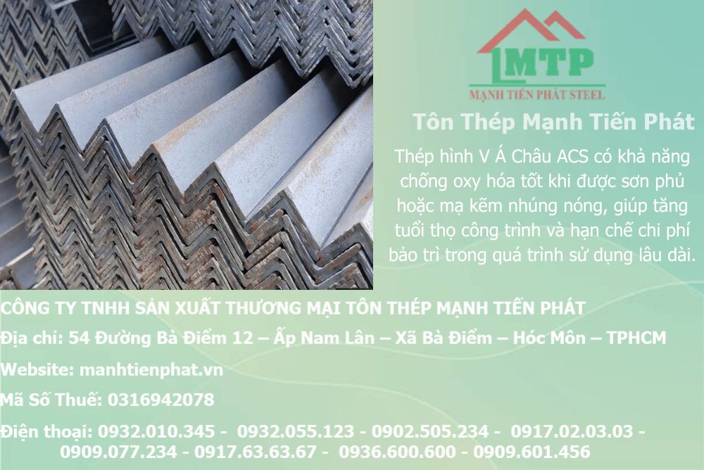 Bảng báo giá thép hình V80x80x8.0mm Á Châu ACS tại Tây Ninh 8 thep V80x80x8.0mm a chau 8