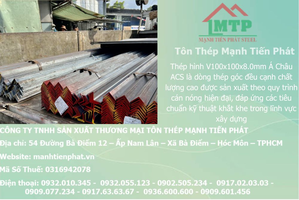 Bảng báo giá thép hình V100x100x8.0mm Á Châu ACS tại Phường Thới An (Quận 12 cũ) 11 thep V100x100x8.0mm a chau 20