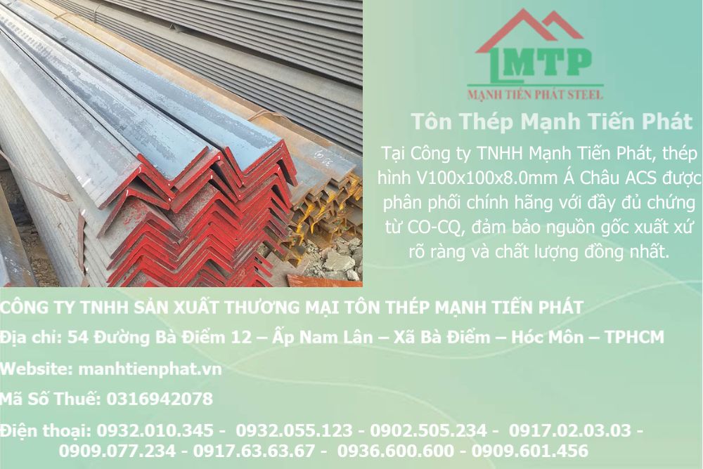Bảng báo giá thép hình V100x100x8.0mm Á Châu ACS tại Phường Hiệp Bình (TP. Thủ Đức cũ) 6 thep V100x100x8.0mm a chau 23
