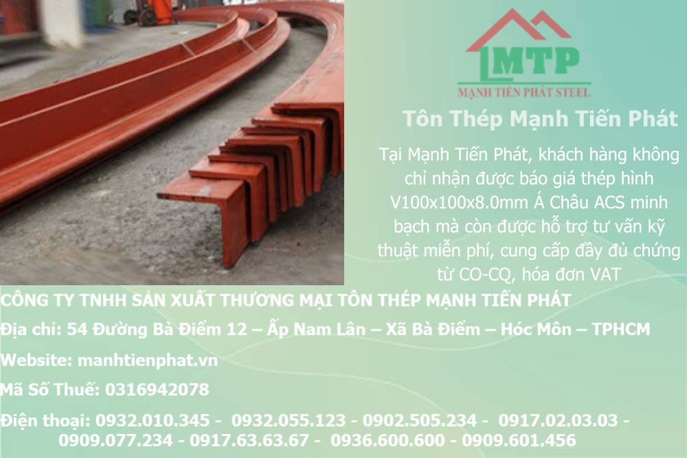 Bảng báo giá thép hình V100x100x8.0mm Á Châu ACS tại Phường Long Trường (TP. Thủ Đức cũ) 7 thep V100x100x8.0mm a chau 5