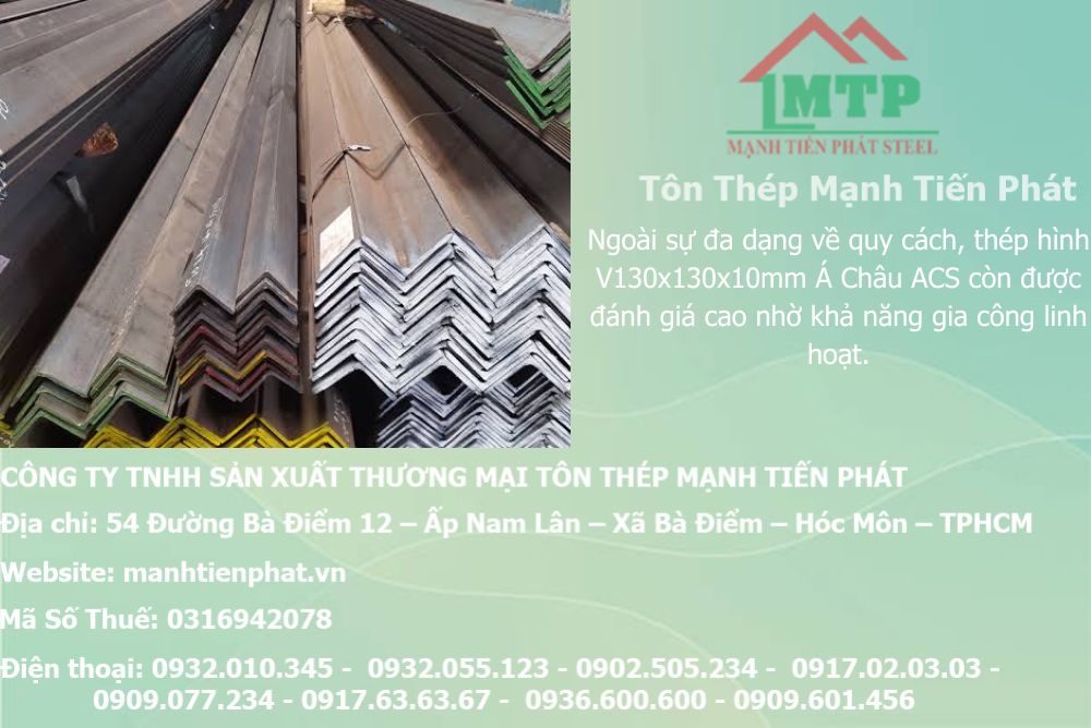 Bảng báo giá thép hình V130x130x10mm Á Châu ACS tại Phường Phú Nhuận (Quận Phú Nhuận cũ) 7 thep V130x130x10mm a chau 10