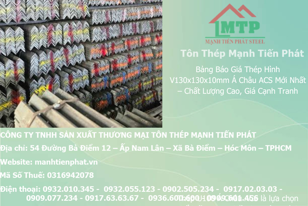 Bảng báo giá thép hình V130x130x10mm Á Châu ACS tại Phường Tân Sơn Hòa (Quận Tân Bình cũ) 7 thep V130x130x10mm a chau 15
