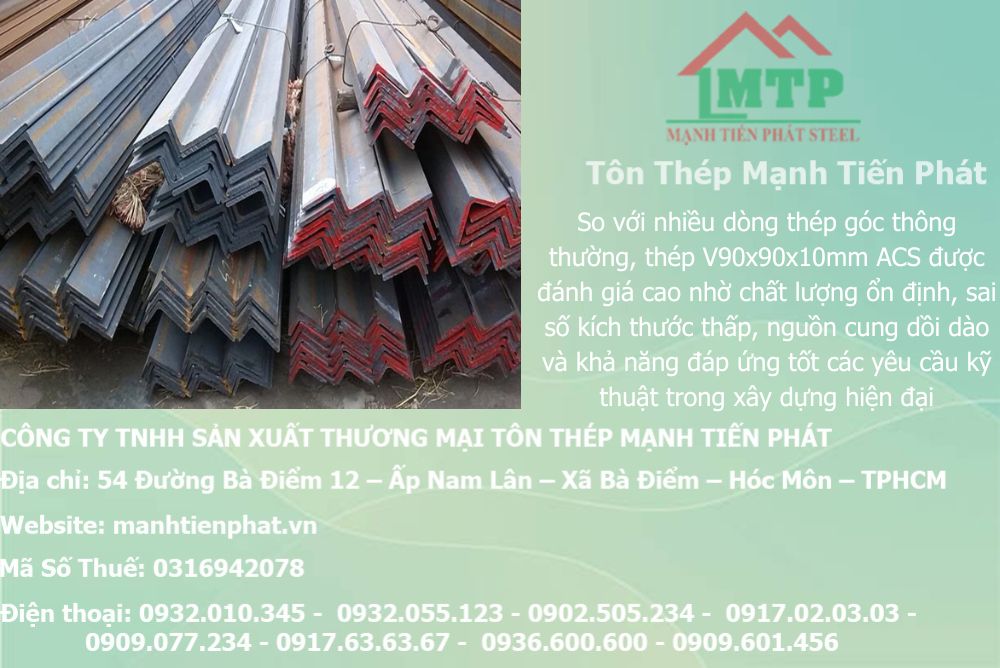 Bảng báo giá thép hình V90x90x10mm Á Châu ACS tại Phường Cát Lái (TP. Thủ Đức (cũ)) 6 thep V90x90x10mm a chau 9