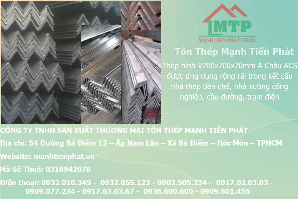 Bảng báo giá thép hình V200x200x20mm Á Châu ACS tại Phường Tân Thuận (Quận 7 (cũ)) 5 thep V200x200x20mm a chau 12